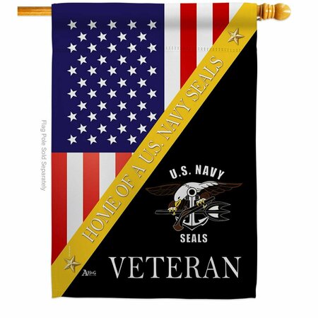 GUARDERIA 28 x 40 in. Home of US Navy House Flag with Armed Forces Double-Sided Vertical  Banner Garden GU4182466